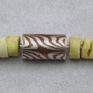 Mokume Gane, Serpentinkette mit Wechselschließe aus 925/- Silber und Kupfer